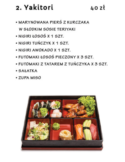 Restauracja Japońska Miyako Sushi Kraków Lunch menu