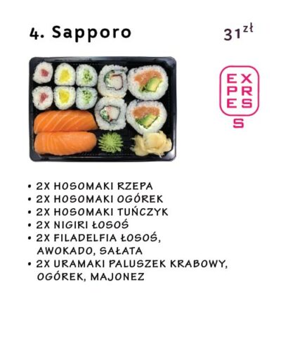 Karta Menu - Restauracja japońska Miyako Sushi Kraków