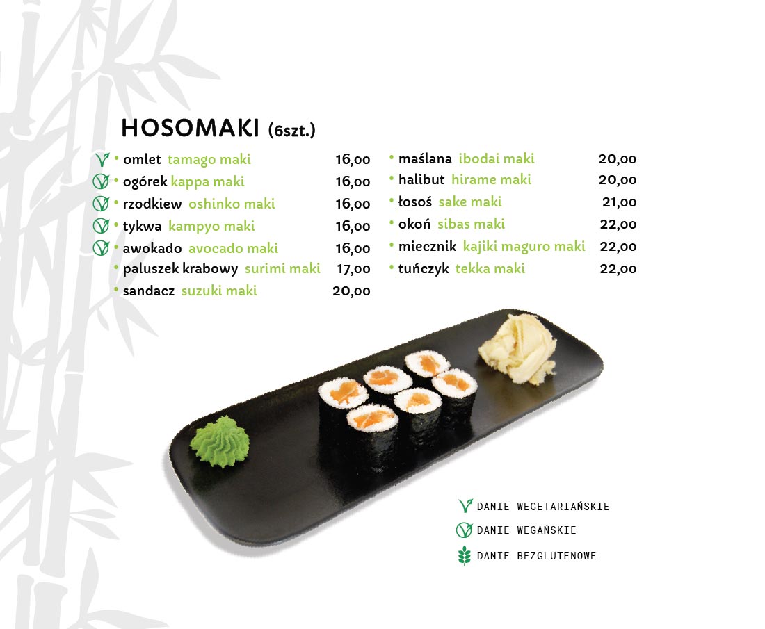 Hosomaki Sushi Restauracja japońska Miyako Sushi Kraków