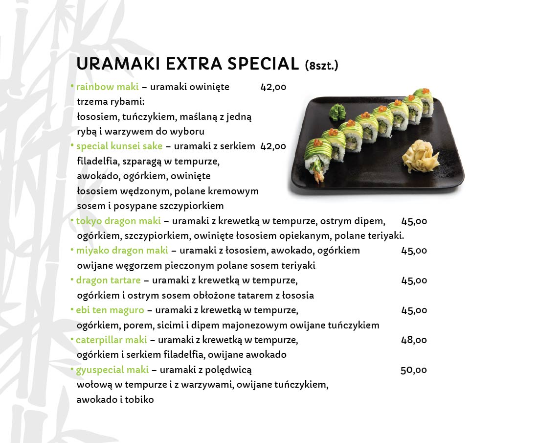 Uramaki Extra Special Restauracja japońska Miyako Sushi Kraków