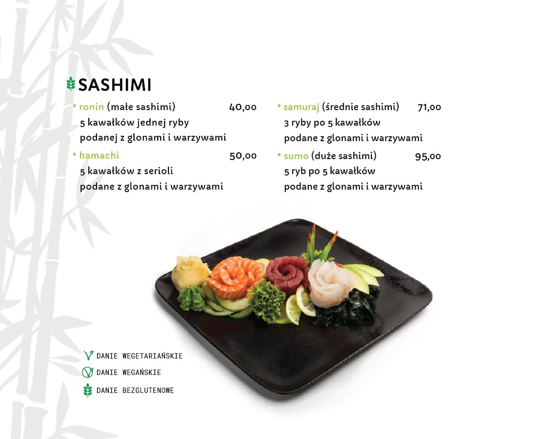 Sashimi Sushi Restauracja japońska Miyako Sushi Kraków