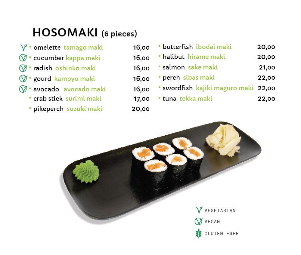 Hosomaki - Miyako Sushi Japanese Restaurant Krakow