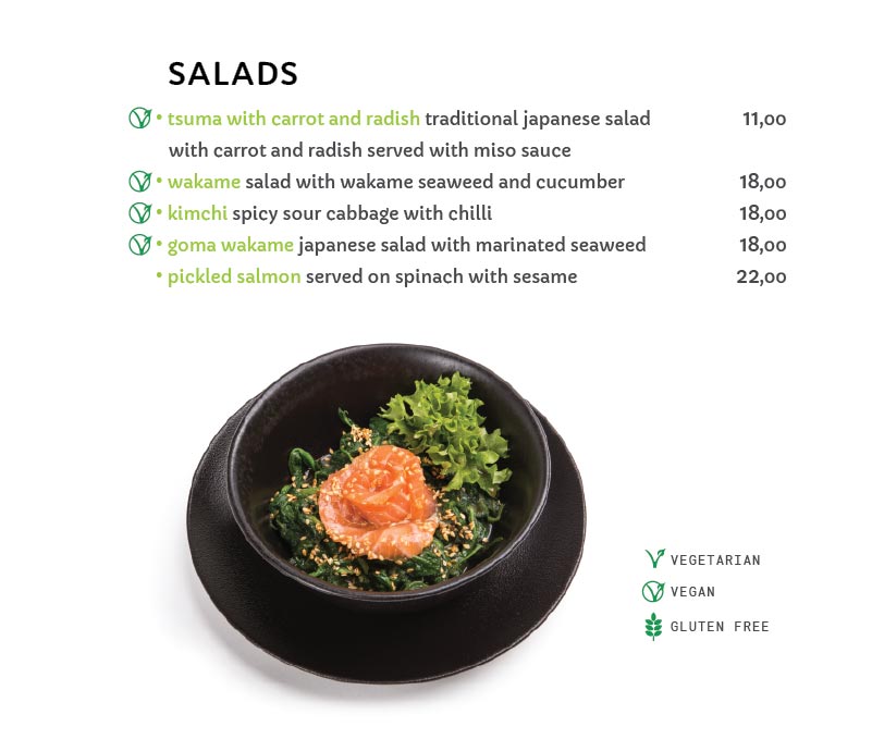Salads  - Miyako Sushi Japanese Restaurant Krakow
