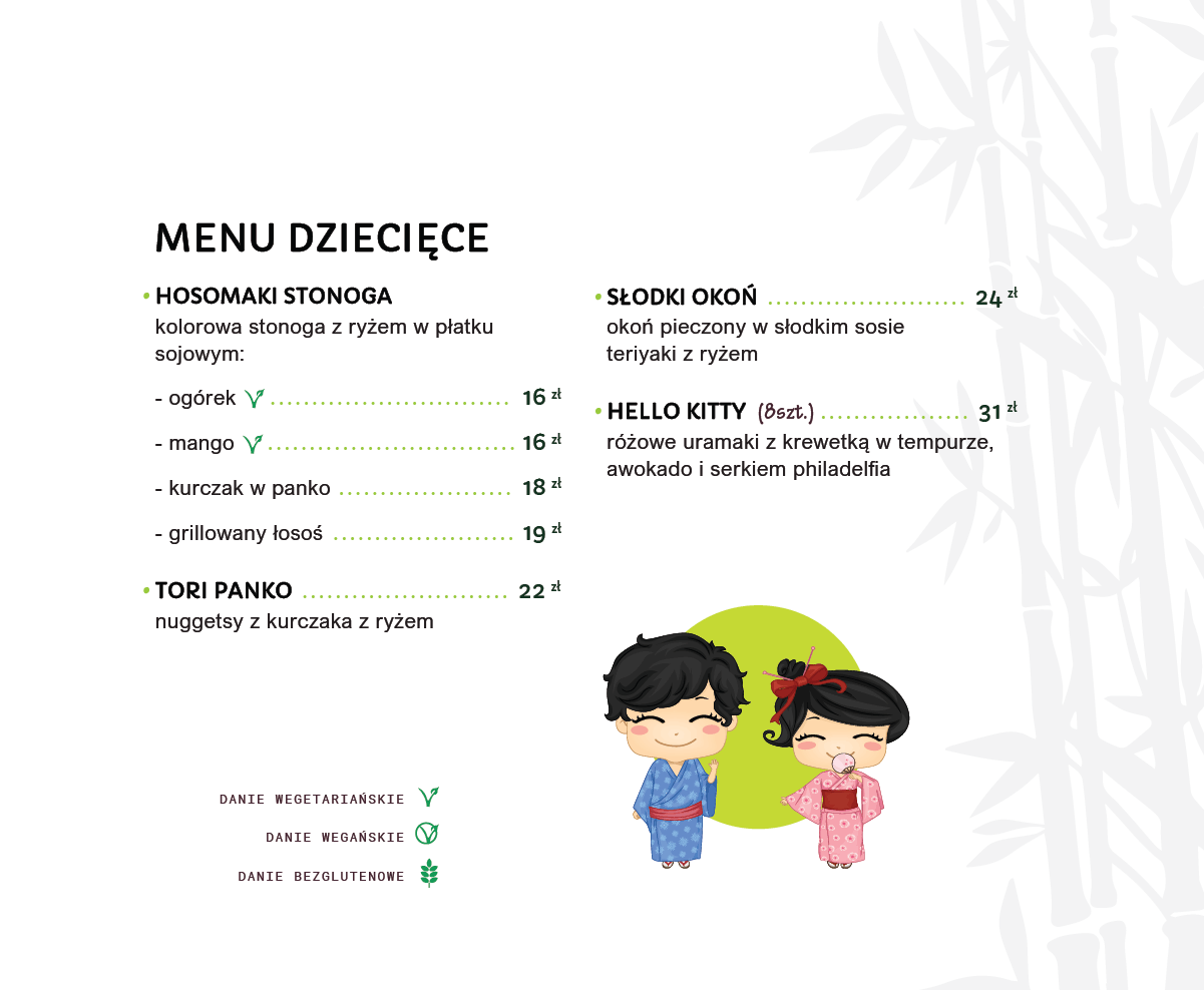 Kuchnia japońska dla dzieci / Kids Menu / Restauracja japońska Miyako Sushi Kraków