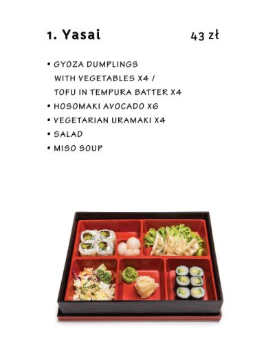 Lunch Menu - Yasai - Miyako Sushi - restauracja japońska Kraków