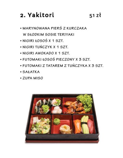 Lunch Menu - Yakitori - Miyako Sushi - restauracja japońska Kraków
