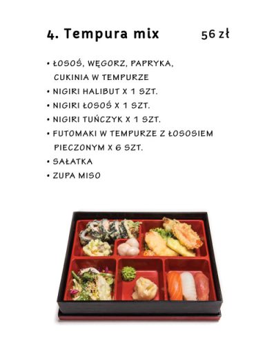 Lunch Menu - Tempura Mix - Miyako Sushi - restauracja japońska Kraków