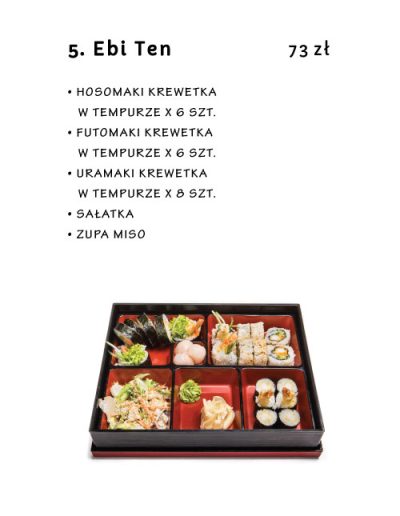 Lunch Menu - Ebi Ten - Miyako Sushi - restauracja japońska Kraków