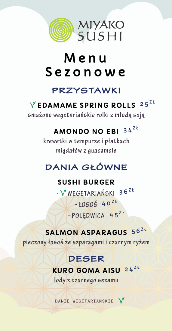Menu Sezonowe - Miyako Sushi Kraków