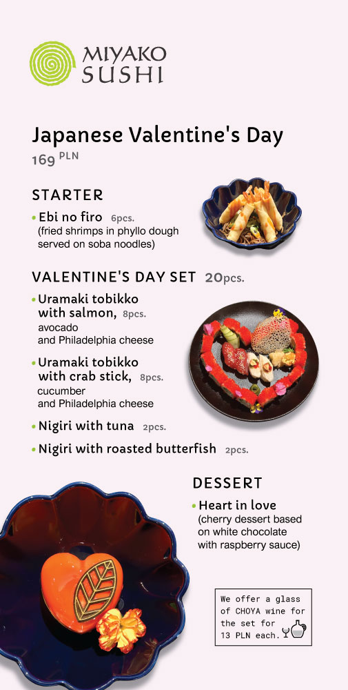 Miyako Sushi - Valentine's Day Menu